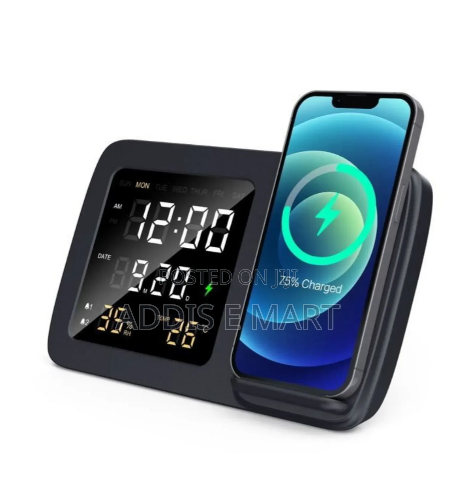 Rise Digital Alarm Clock Wireless Charger