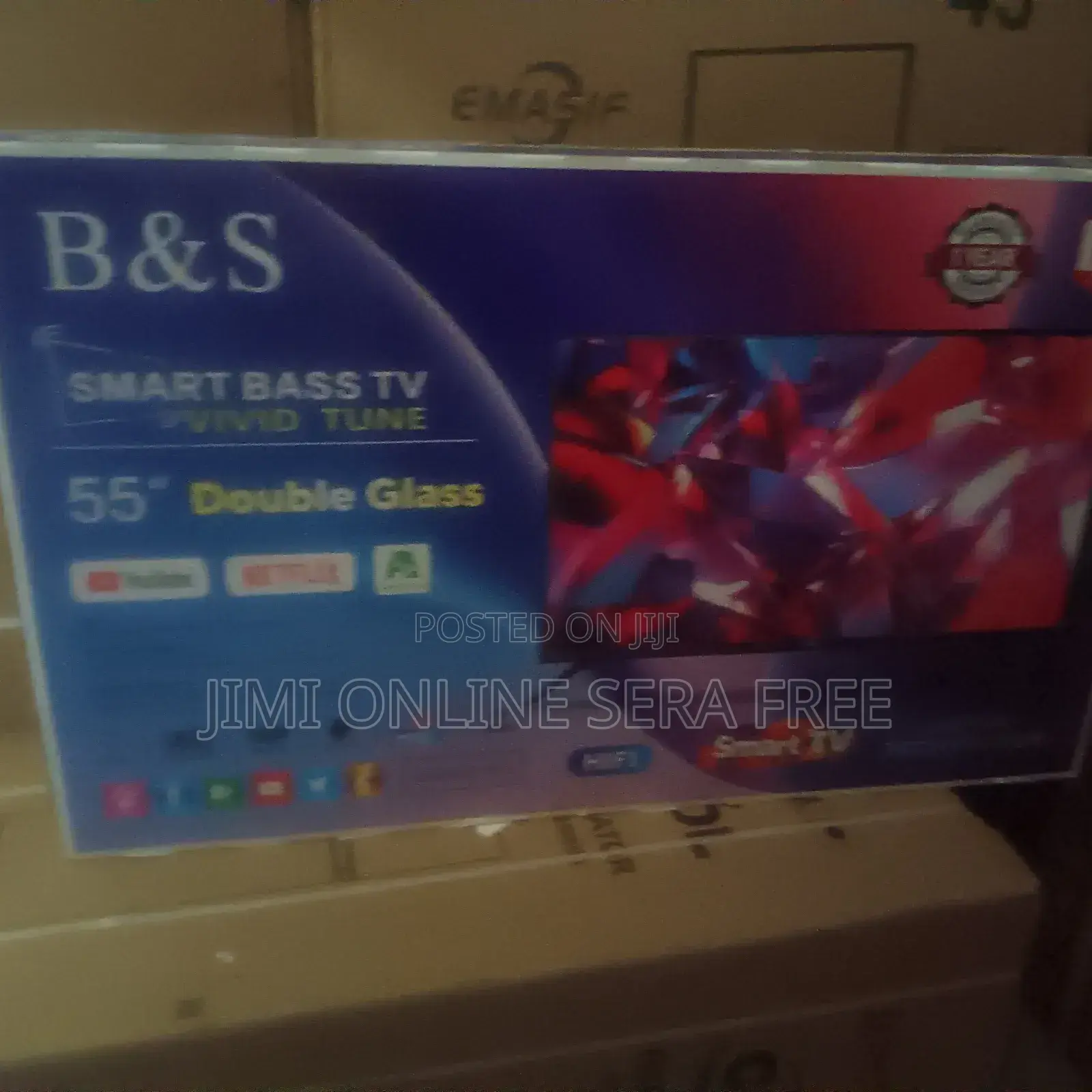 B S Smart Tv 55 Inch Android Doubel Gelass Bord Nw 2025