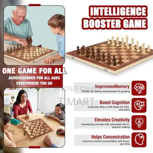 Chess Checkers Backgammon 3-in-1 Board Games Sets