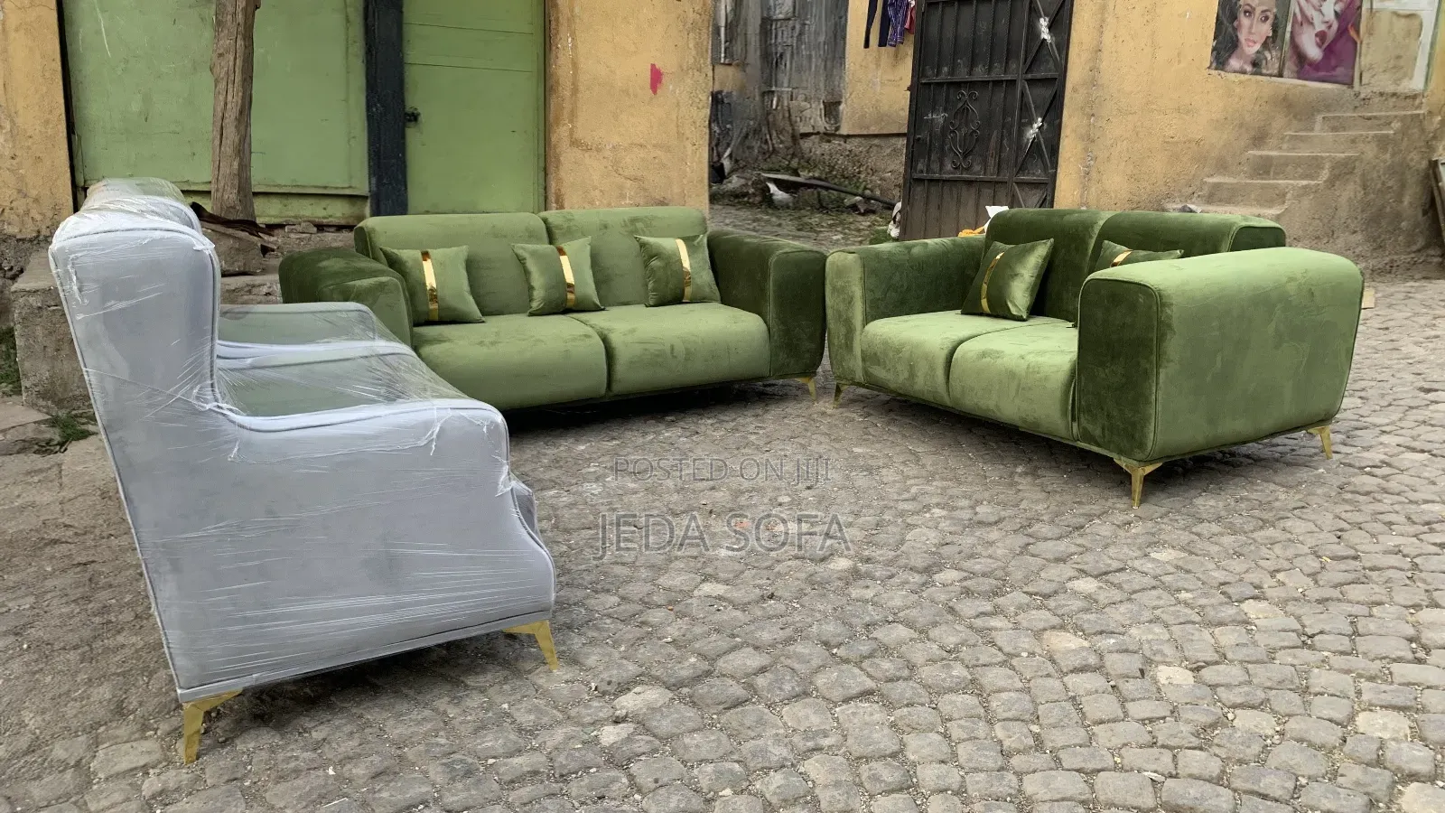 Green Sofa With 2 King Combination
