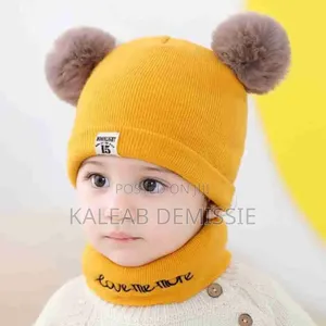 Toddler Knitted Hat Beanie Cap Scarf Set