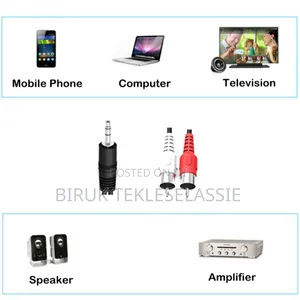 1m 2rca 3.5mm Jack Cable 1 Meter