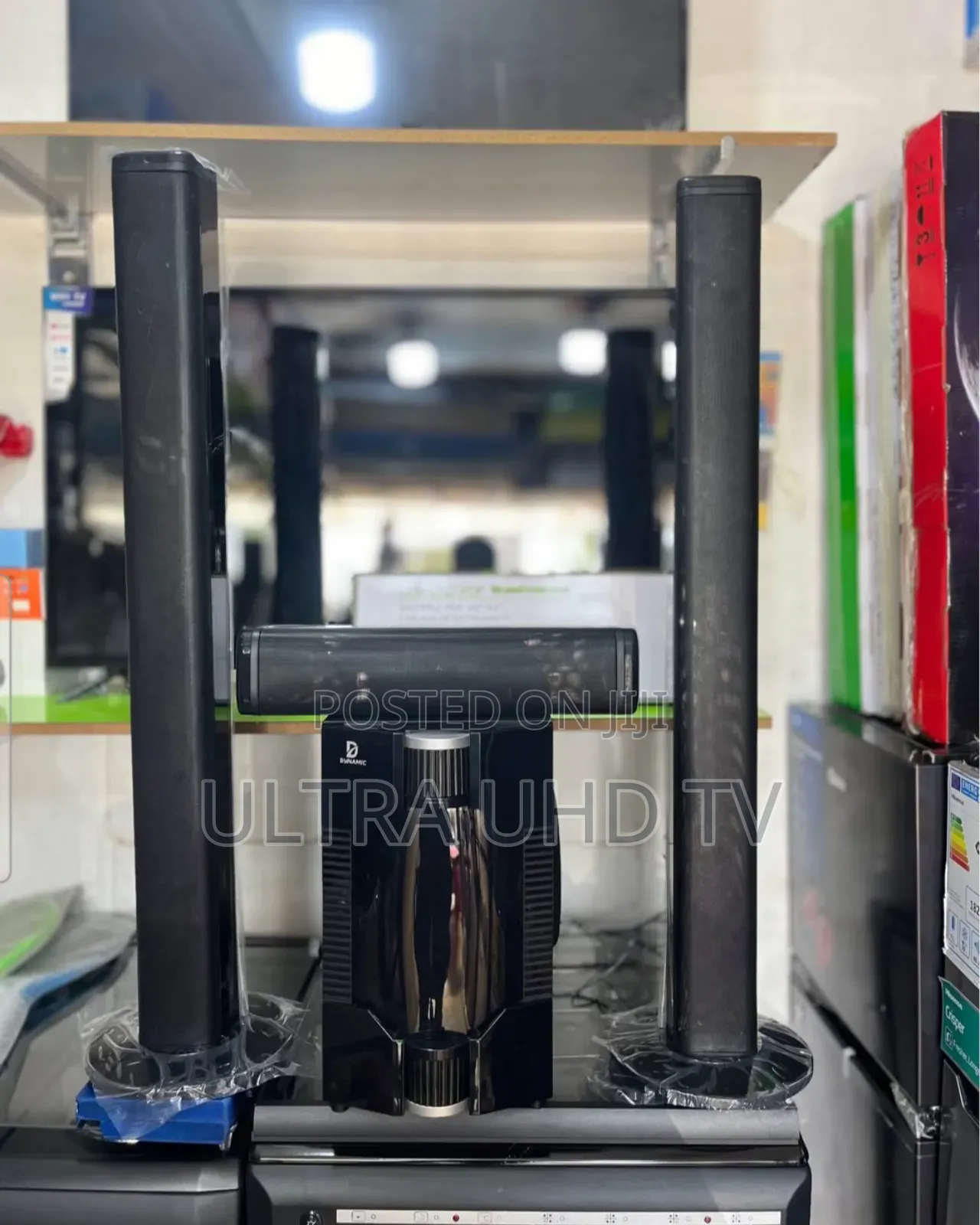 Dynamic-Branded Home Theater System, Including Two Tall Speakers