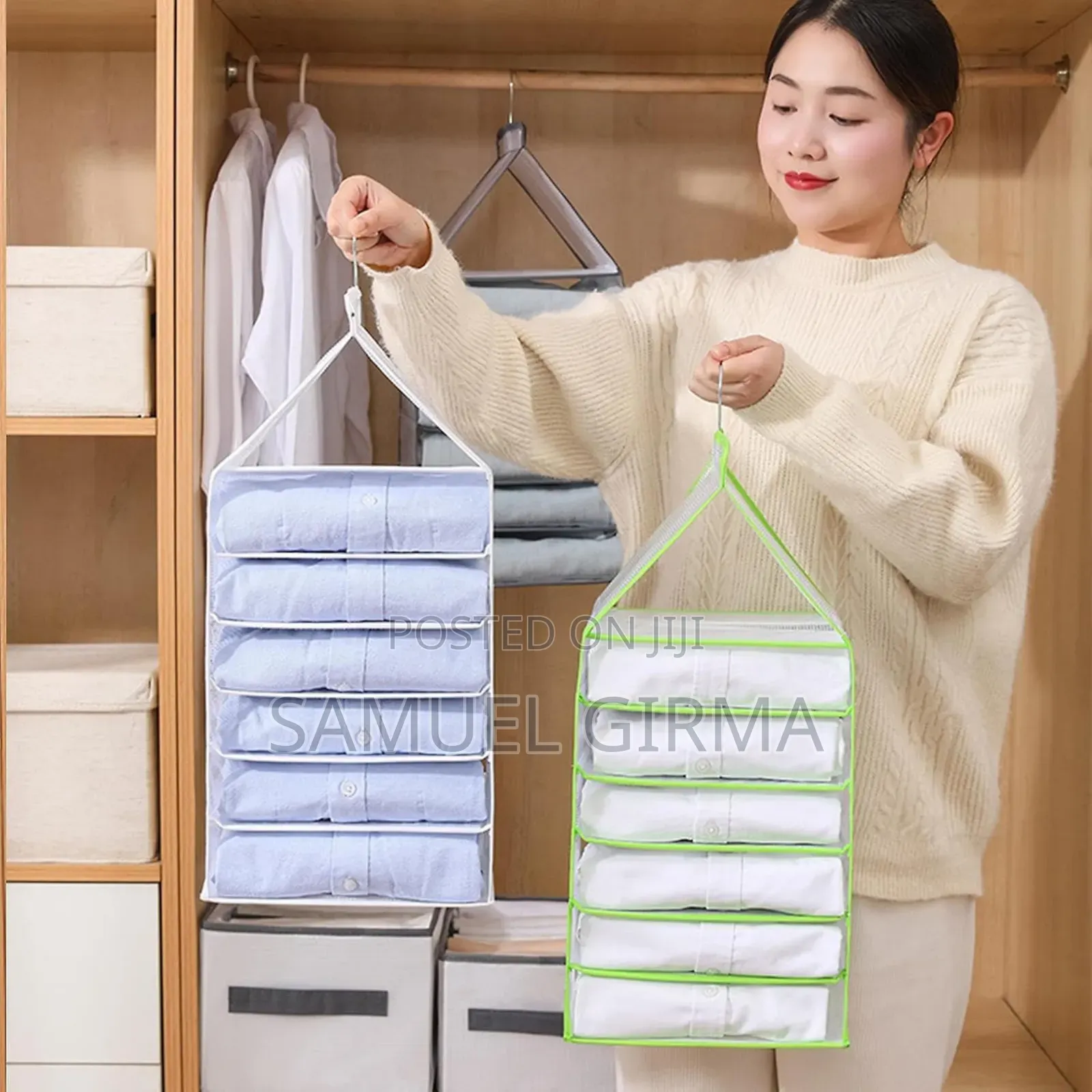 6 Layared Hanging Clothes Organiser For Wardrobe