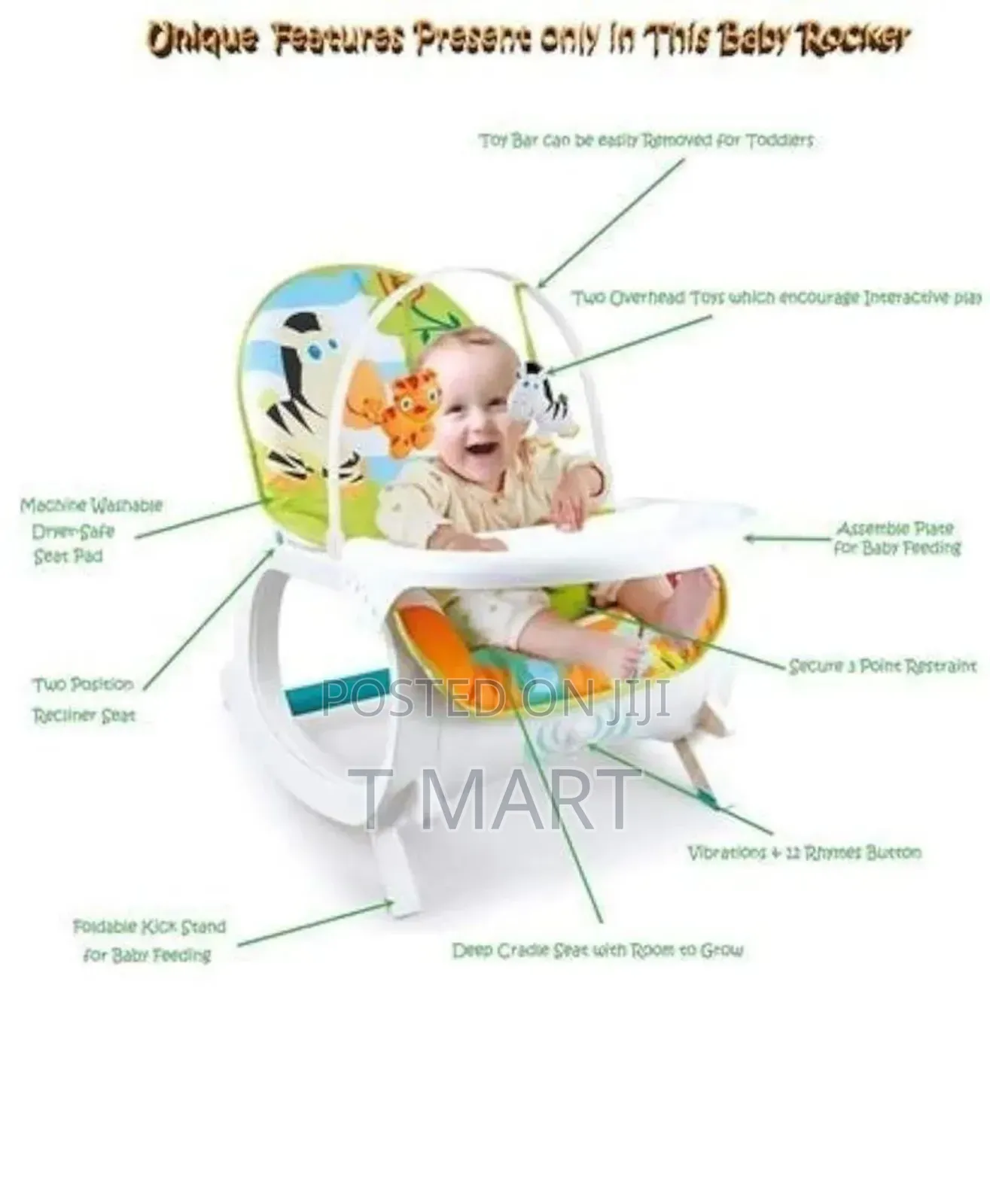 3 in 1 Newborn to Toddler Rocker