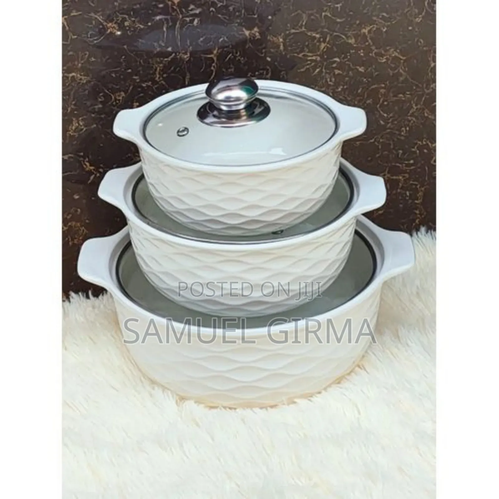 የተለያየ ሳይዝ 3 Set Ceramic Soup Pot