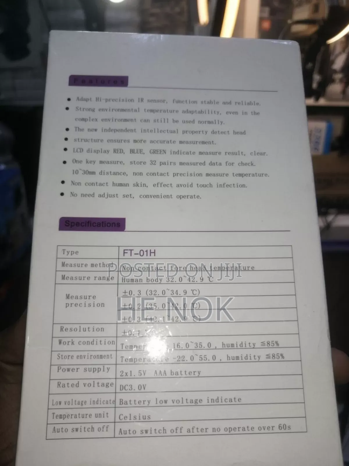 Forehead Thermometer Ir Thermometer 0.5s Super Speed Measure