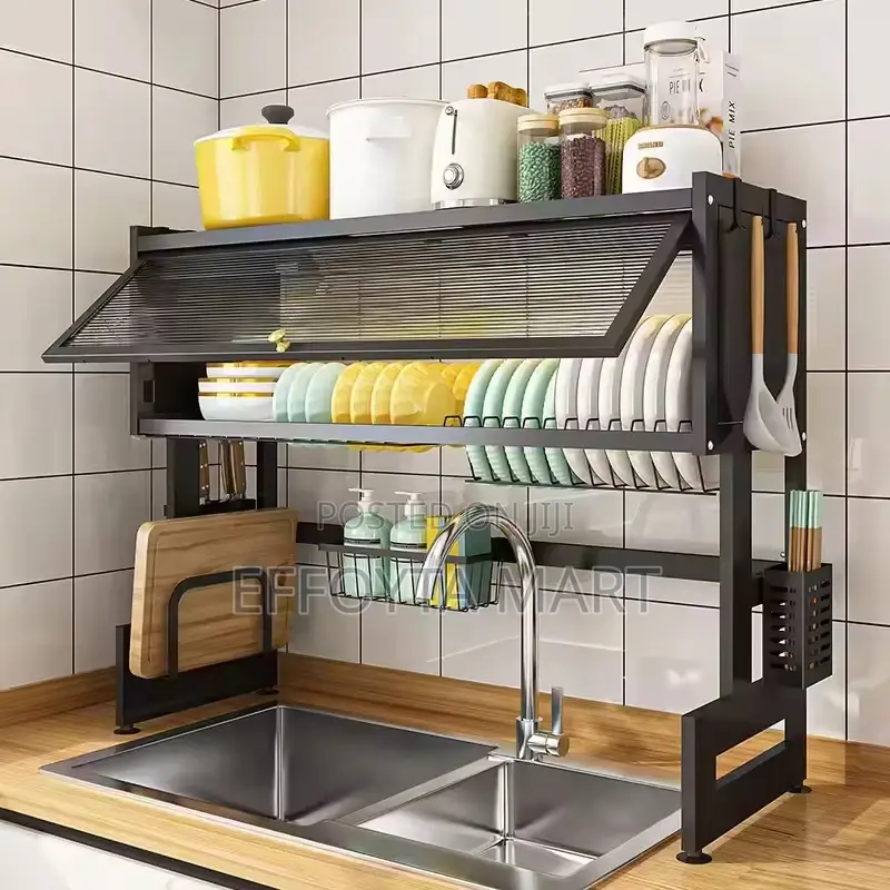 Kitchen Sink Utensils Drying Rack የታጠቡ የወጥ ቤት ዕቃዎች ማድረቂያ