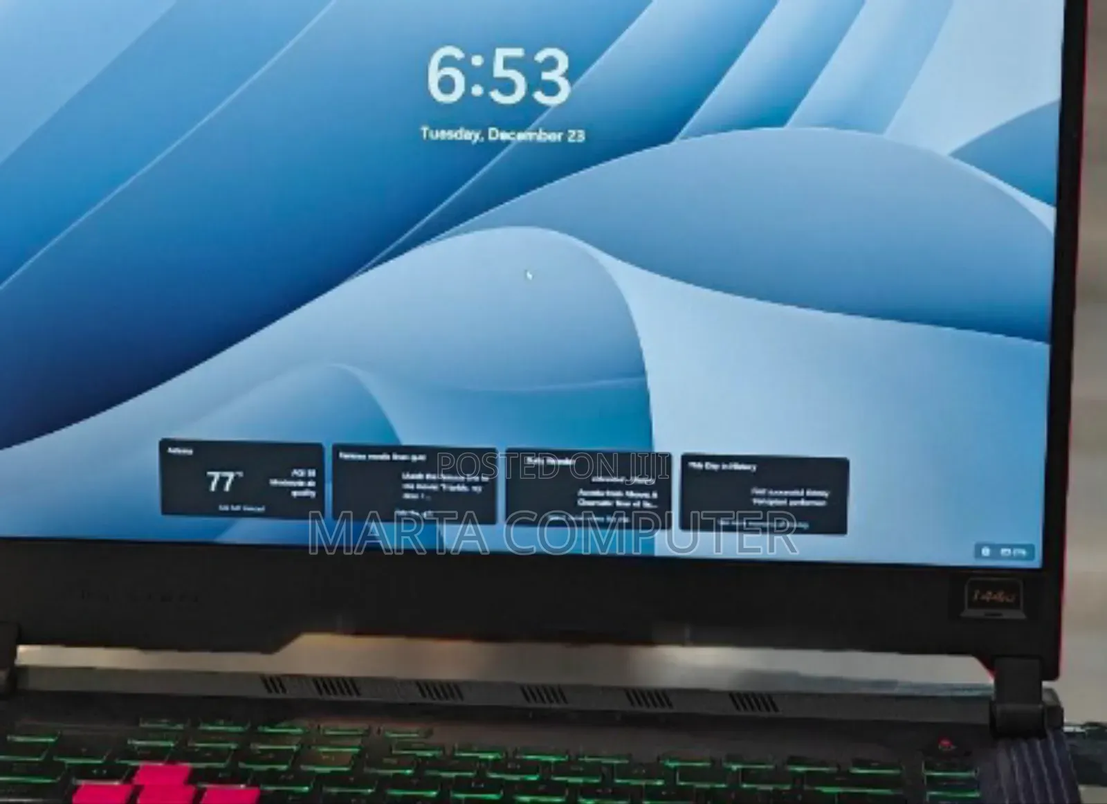 New Laptop Asus ROG Zephyrus G15 32GB Intel Core I7 SSD 512GB