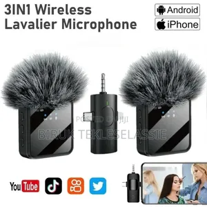 3 In1 Wireless F11-2 Dual Microphone For Camera,iPhone, Android