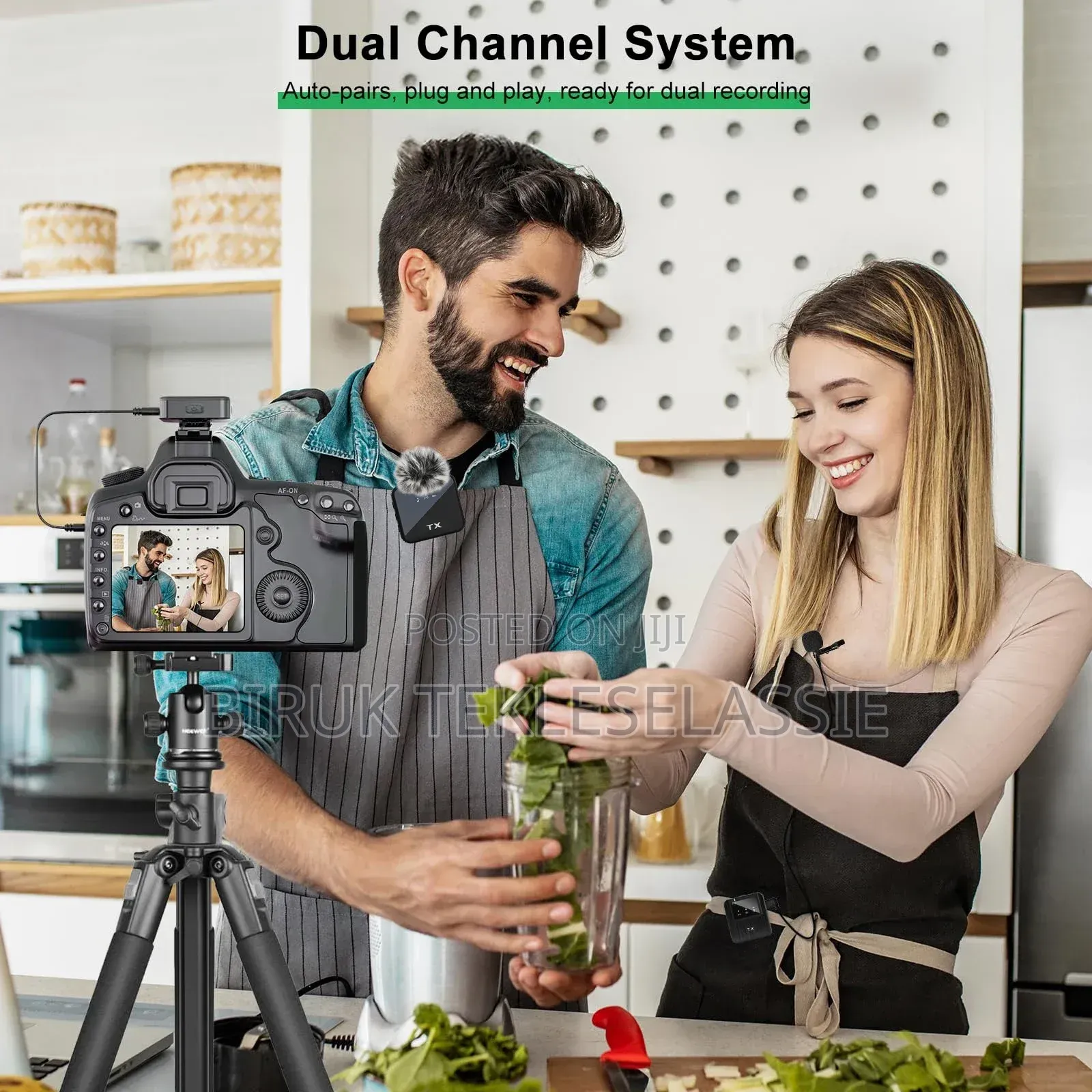 3 In1 Wireless F11-2 Dual Microphone For Camera,iPhone, Android