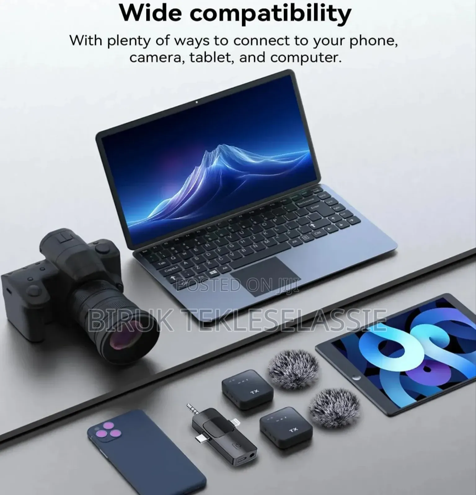 3 In1 Wireless F11-2 Dual Microphone For Camera,iPhone, Android