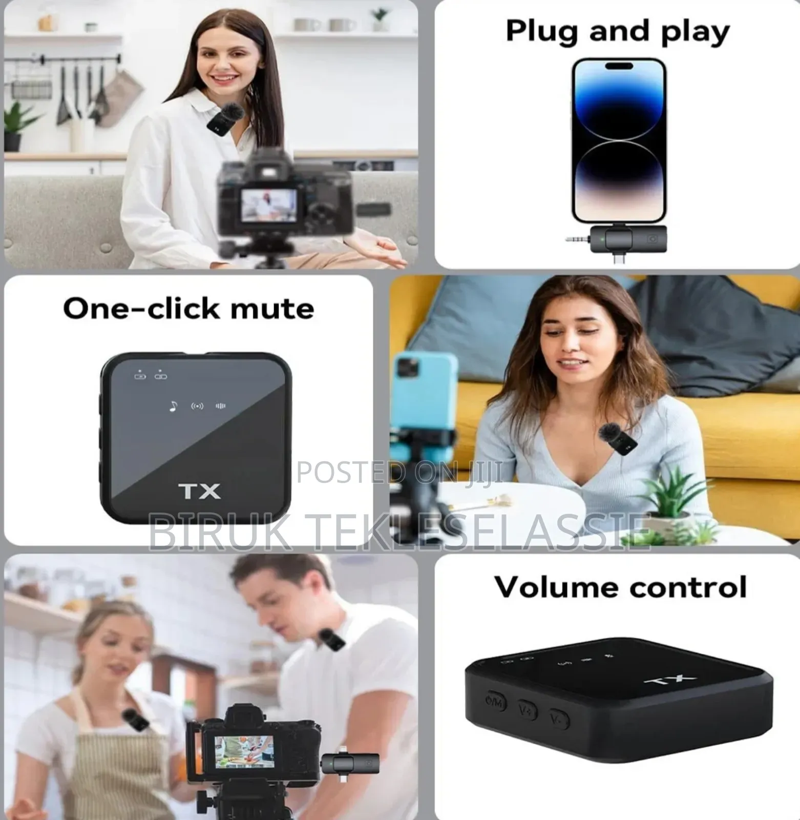 3 In1 Wireless F11-2 Dual Microphone For Camera,iPhone, Android