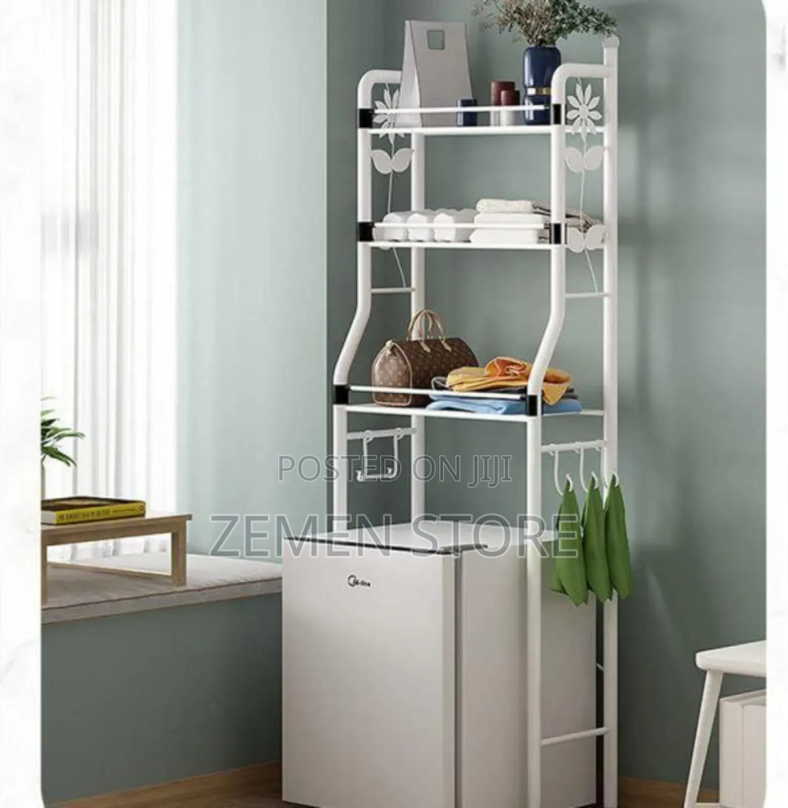 የመፀዳጃ ቤት ዕቃዎች መደርደሪያ | 3-Tier Over Toilet Laundry Rack