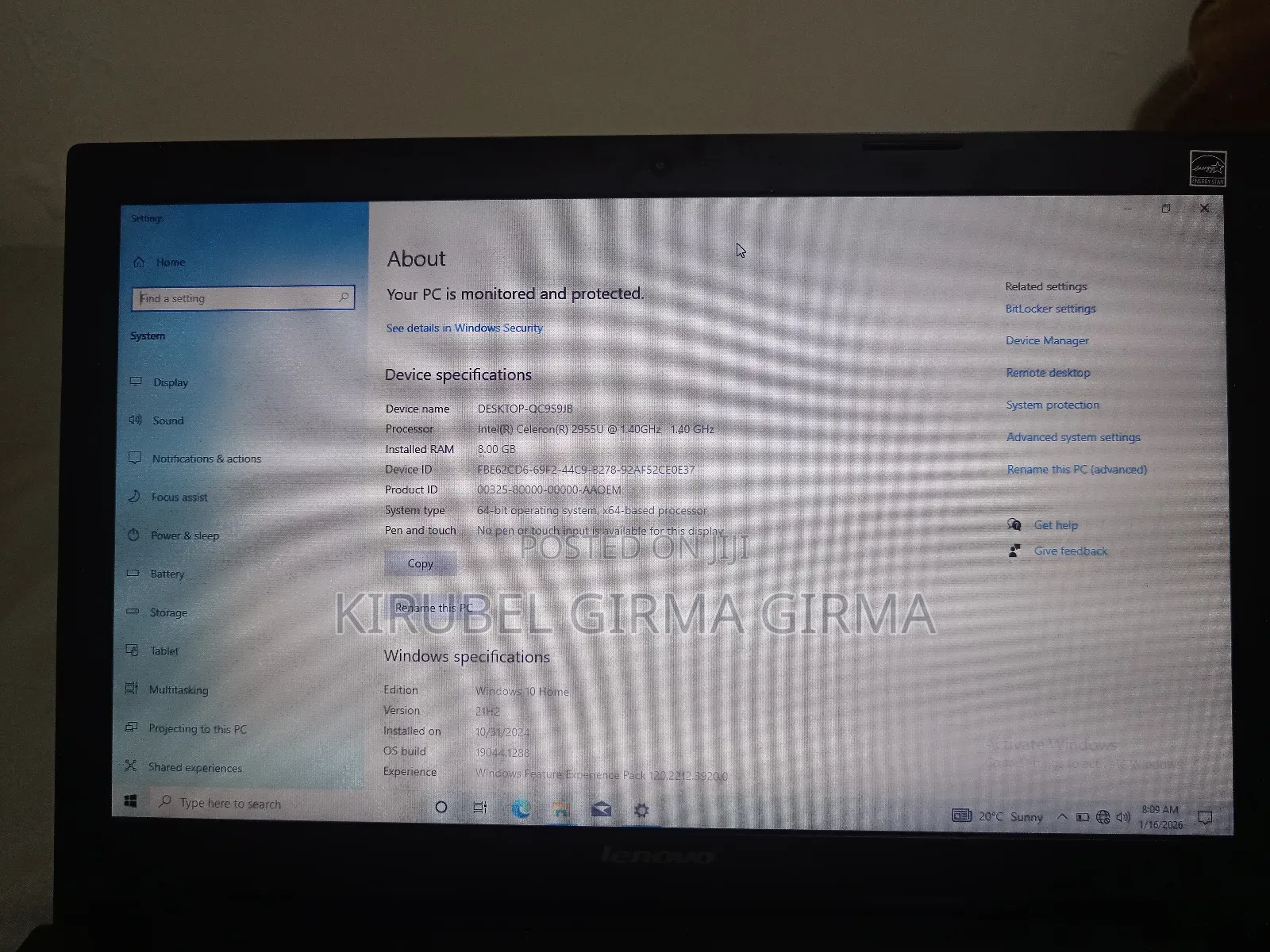 Laptop Lenovo IdeaPad S530 8GB Intel Celeron SSHD (Hybrid) 1T