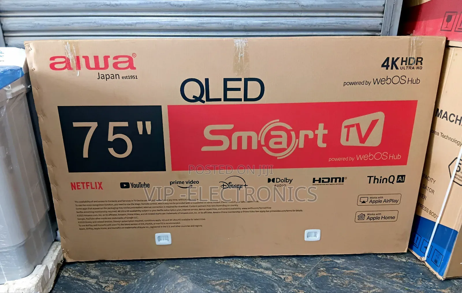 Aiwa Tv 75 Inch Tv Smart HDR Qled Frameless Original Aiwa Tv