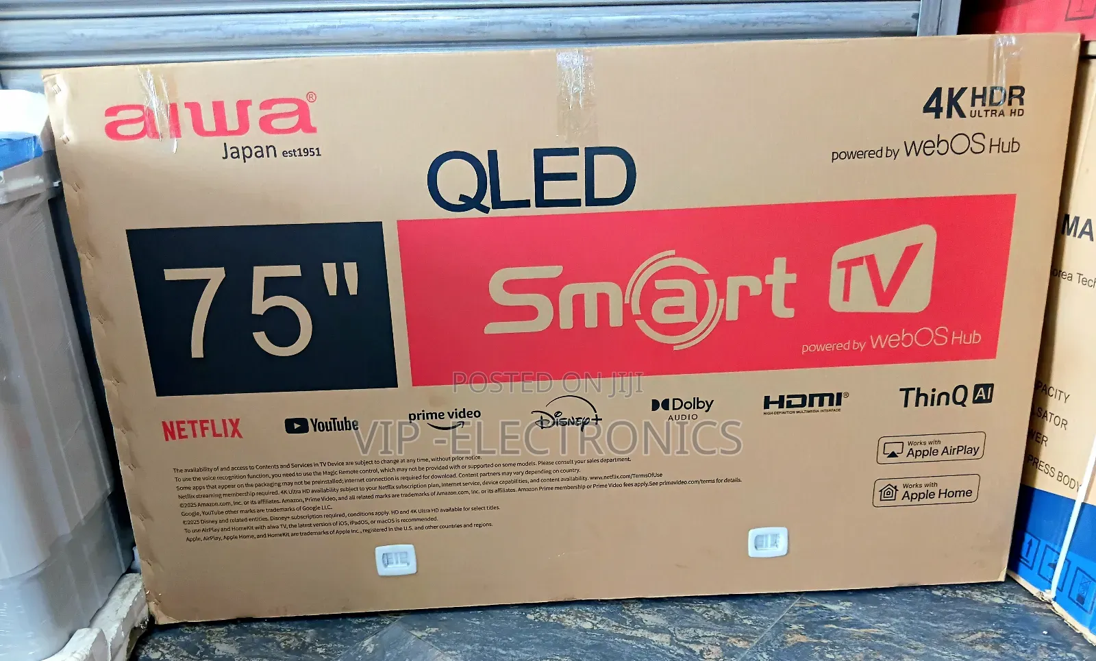 Aiwa Tv 75 Inch Tv Smart HDR Qled Frameless Original Aiwa Tv