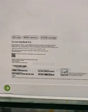 New Laptop Apple MacBook Pro 16GB Apple M5 SSD 512GB