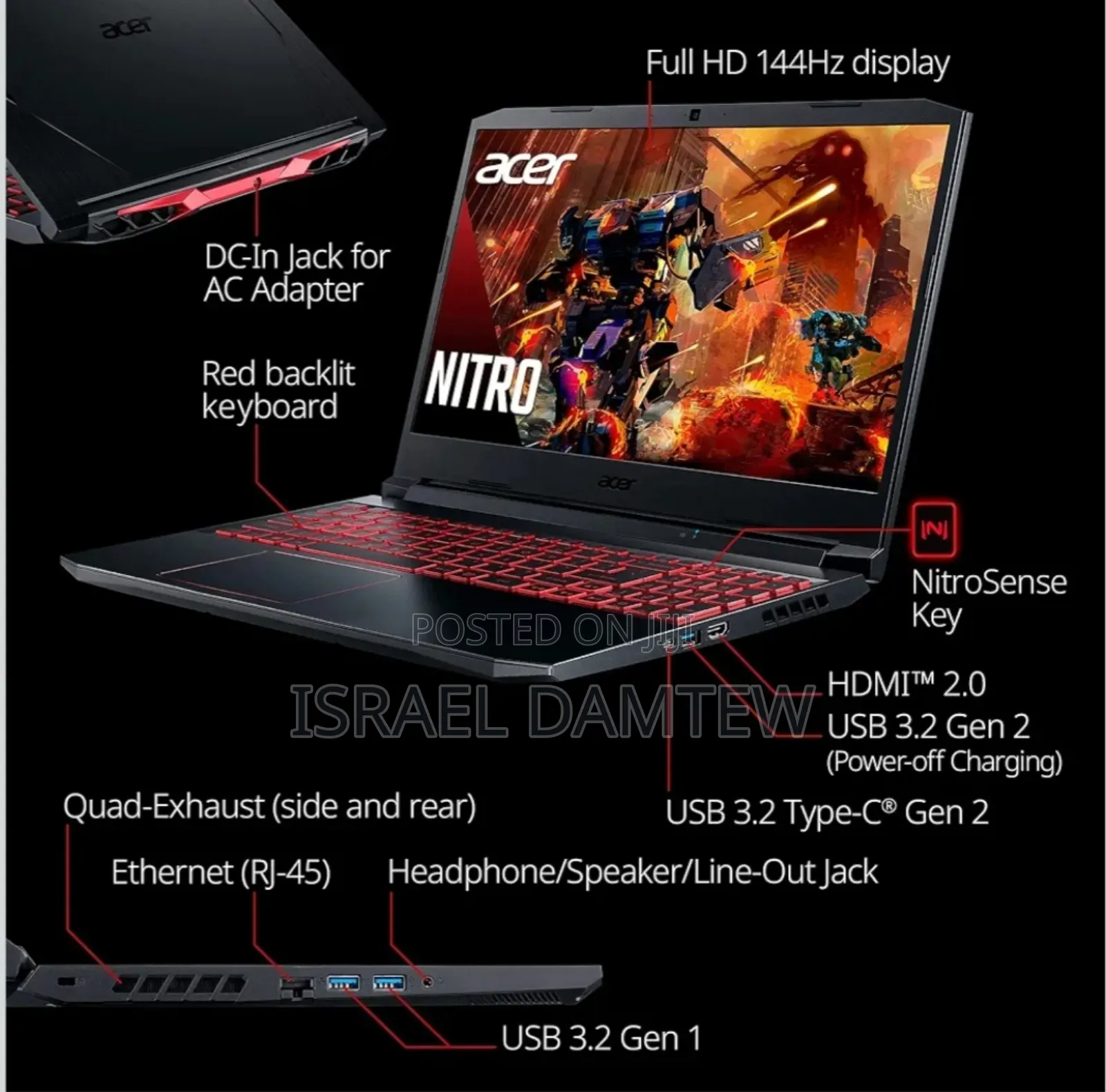Laptop Acer Nitro 5 8GB Intel Core I5 HDD+SSD 1T