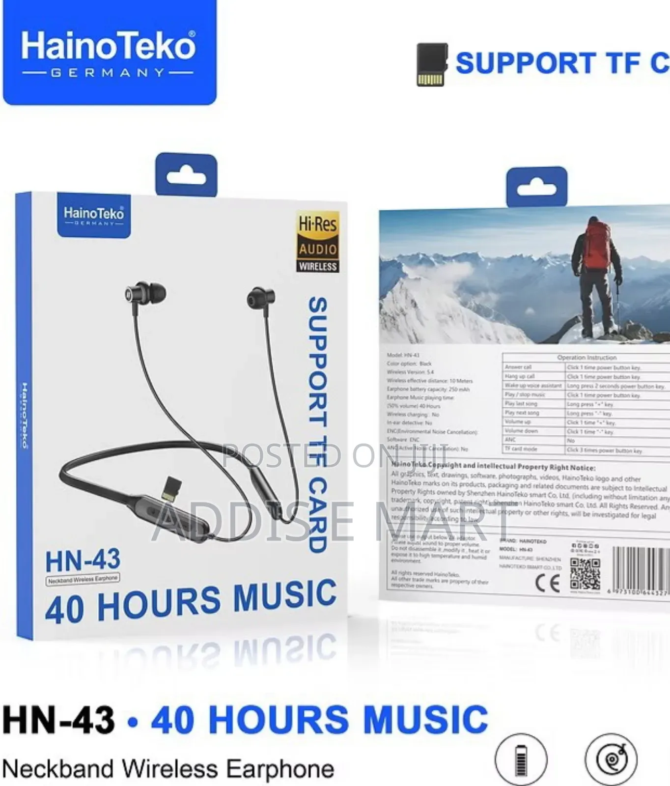 Hainoteko Hn-43 Neckband Wireless Earphone