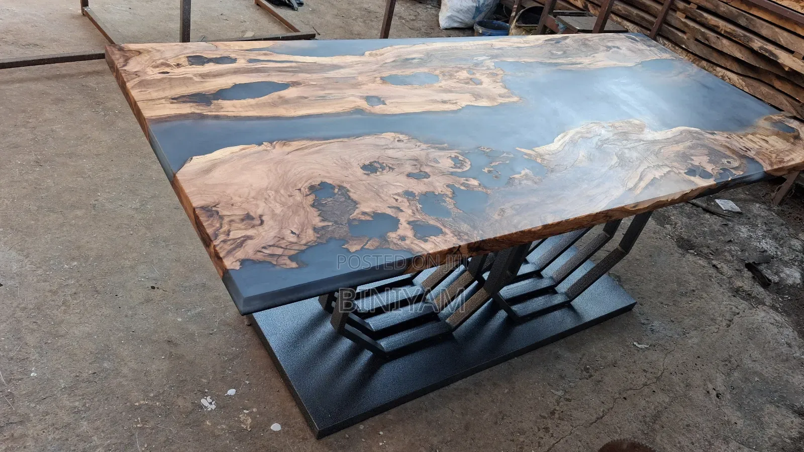 6 Seater Epoxy River Dining Table
