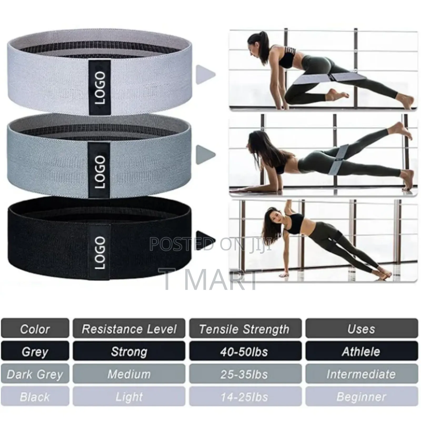 Hip Resistance Band High Quality. 3 Piece