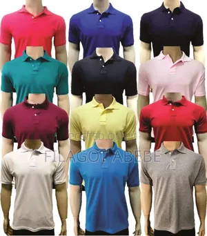 Polo Tshirt Solid Color . Cotton and Fabring for Printing Press