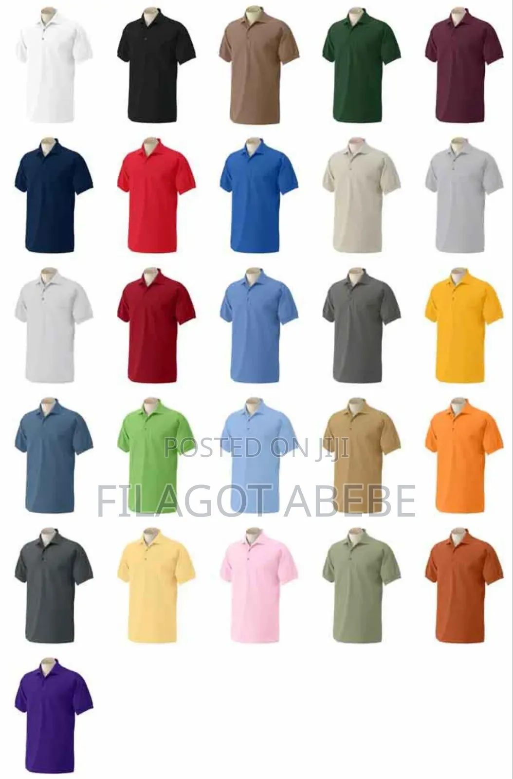 Polo Tshirt Solid Color . Cotton and Fabring for Printing Press