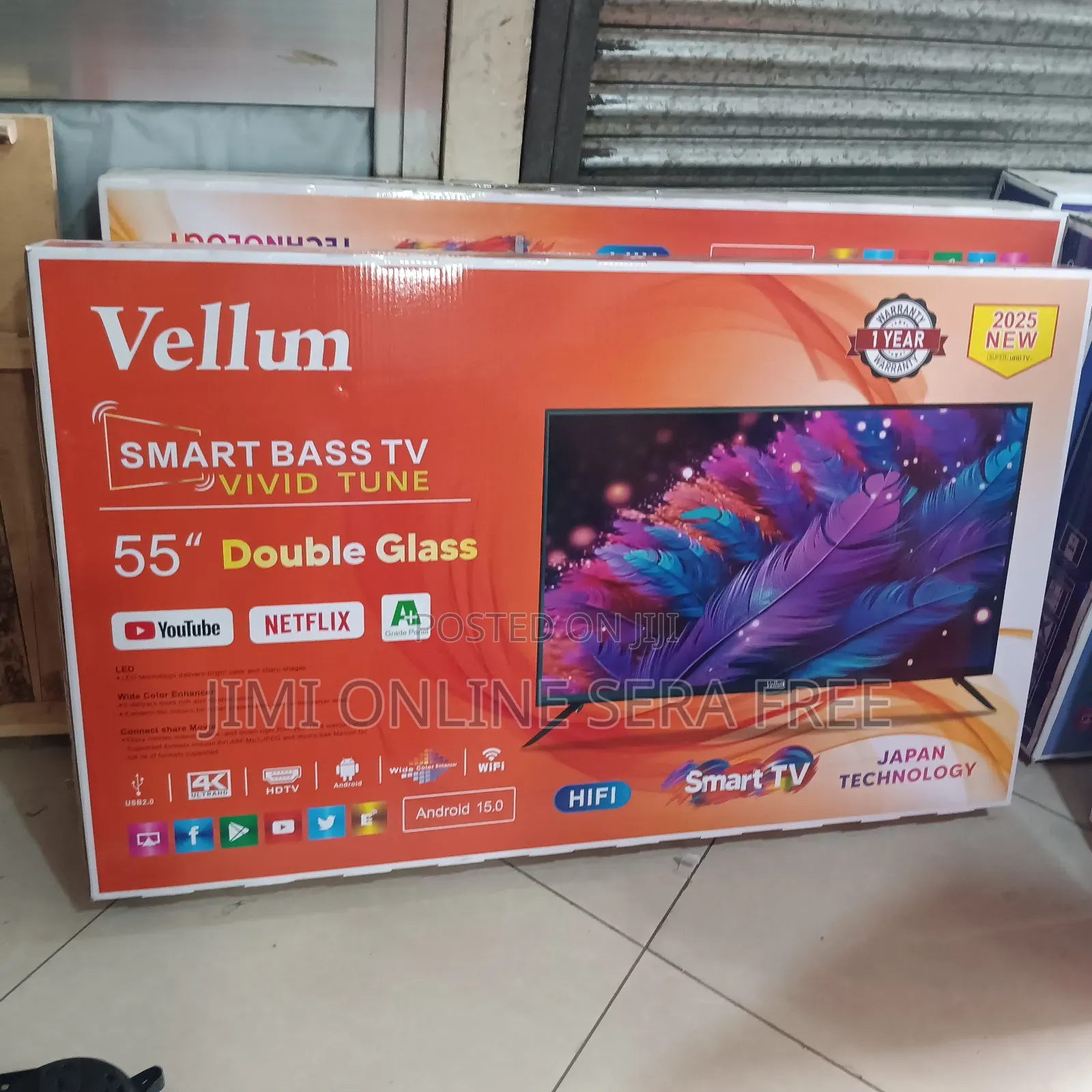 Vellum Smart Tv 55 Inch Android Doubel Gelass Tv 2025 Model