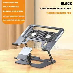 Laptop Stand With Fane Mobile Phone Holder