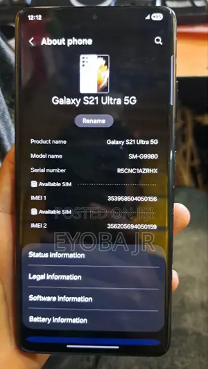 Samsung Galaxy S21 Ultra 5G 256 GB Black