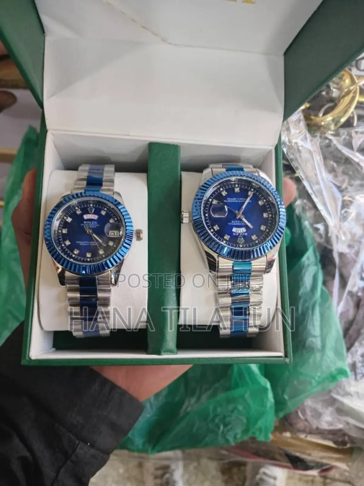 Rolex-Style Couple's Two-Tone Day-Date Watche