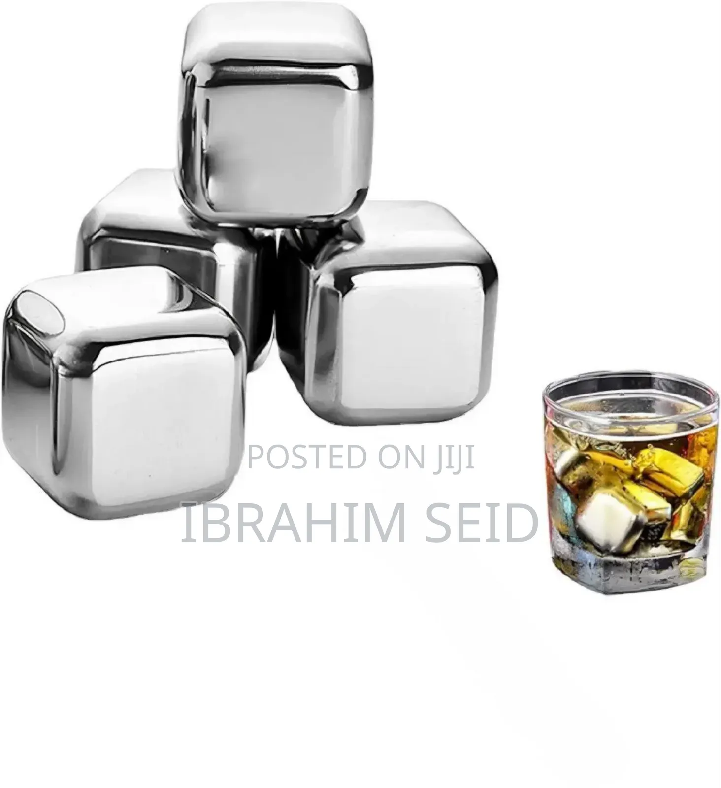 4 PCS Stainless Steel Ice Cubes, for Drinks መጠጥዎ ሳይበረዝ በጥልቁ ይቀዝቀዝ!