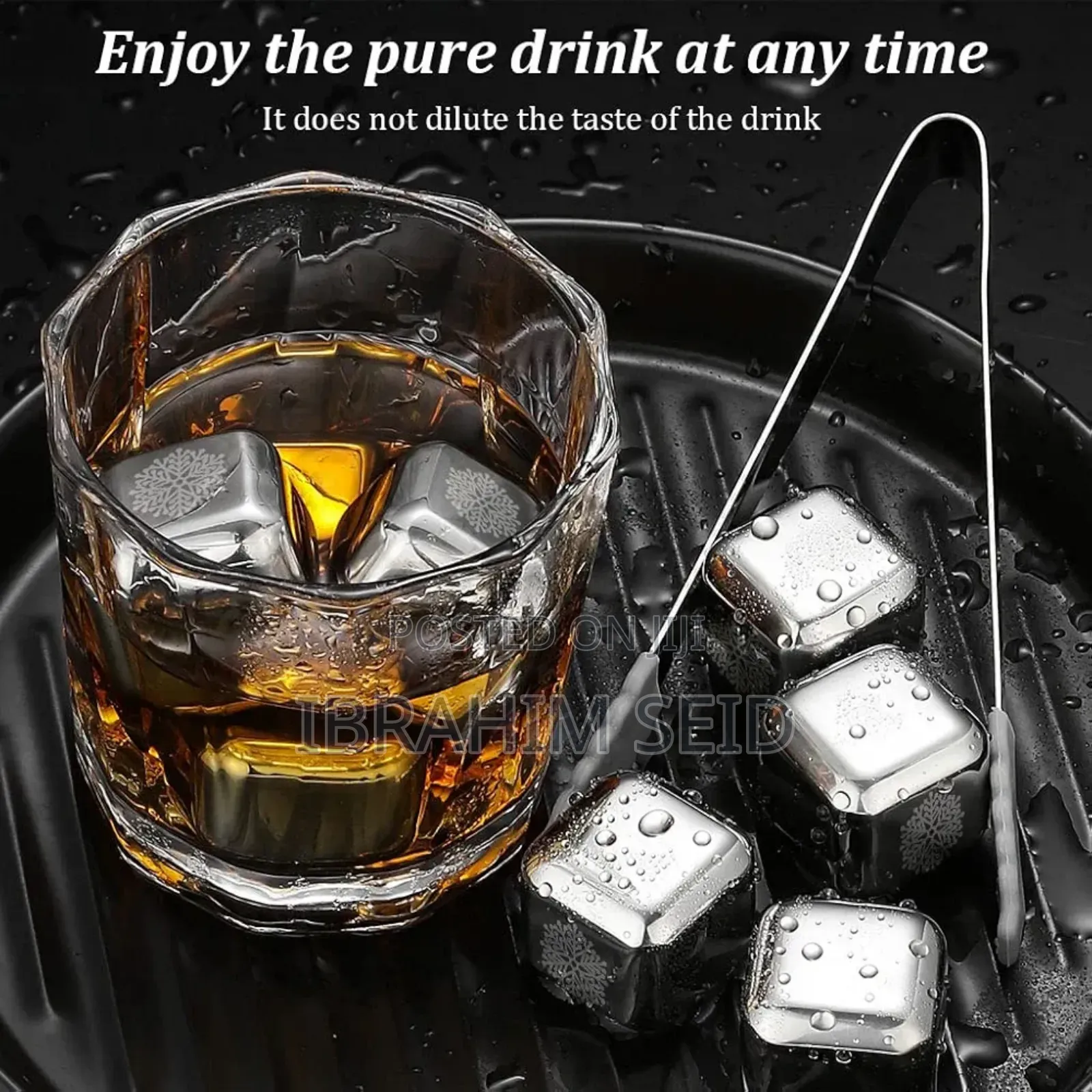 4 PCS Stainless Steel Ice Cubes, for Drinks መጠጥዎ ሳይበረዝ በጥልቁ ይቀዝቀዝ!