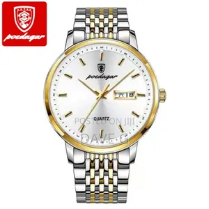 Poedagar Business Men's Wrist Watch Waterproof Gold Watch
