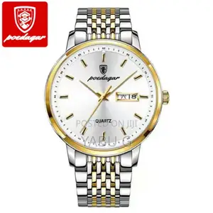 Poedagar Business Men's Wrist Watch Waterproof Gold Watch