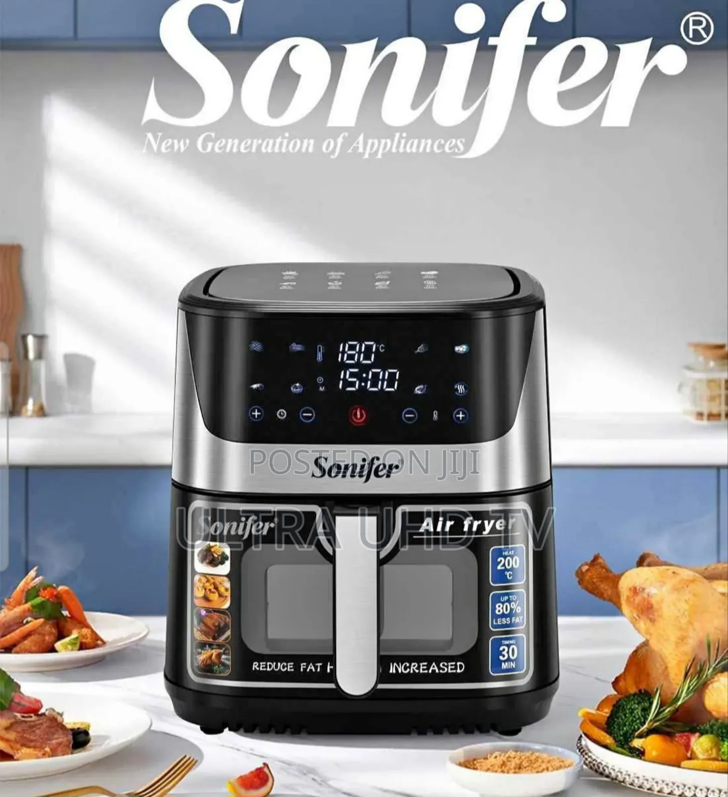 Sonifer Sf-1034 Smart Menu Kitchen Electric Air Fryer.