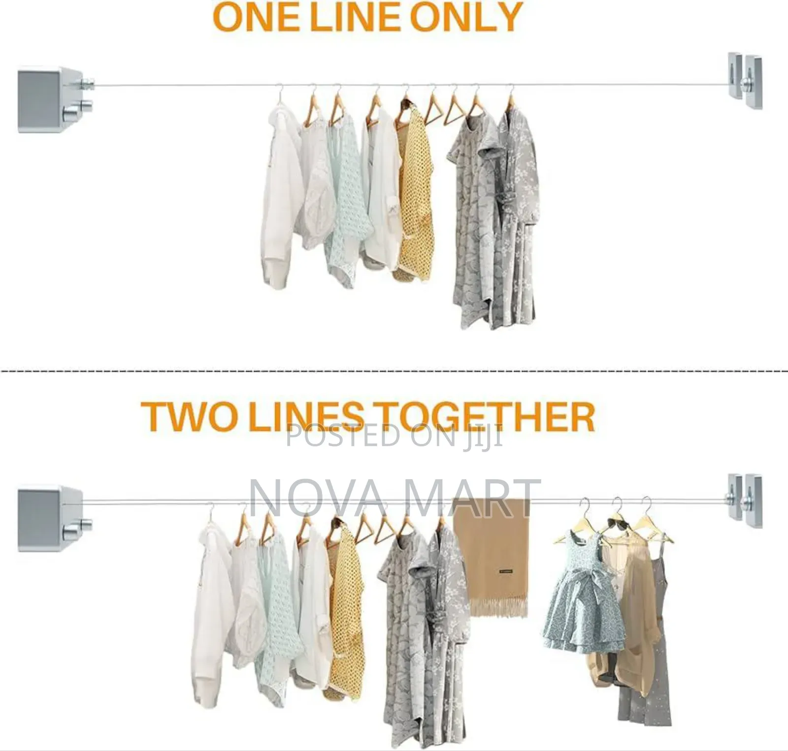 Double Ropes Retractable Clotheslines