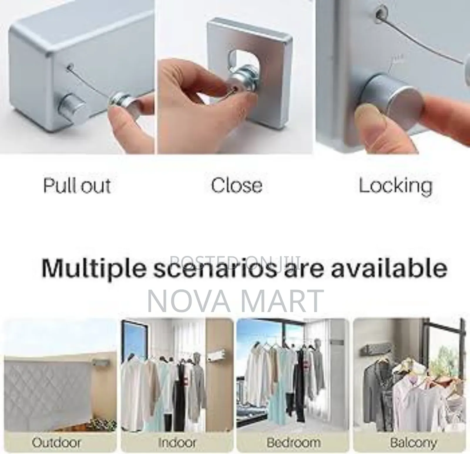 Double Ropes Retractable Clotheslines