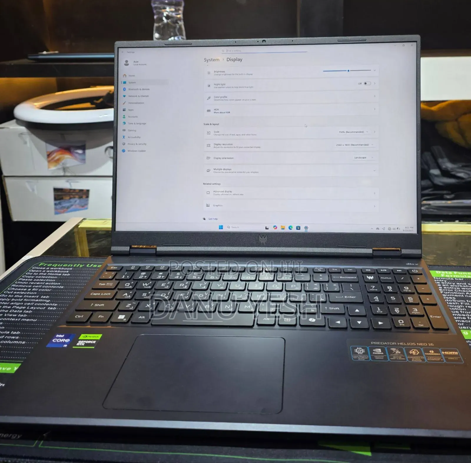 New Laptop Acer Predator Helios Neo 16 16GB Intel Core I9 SSD 1T