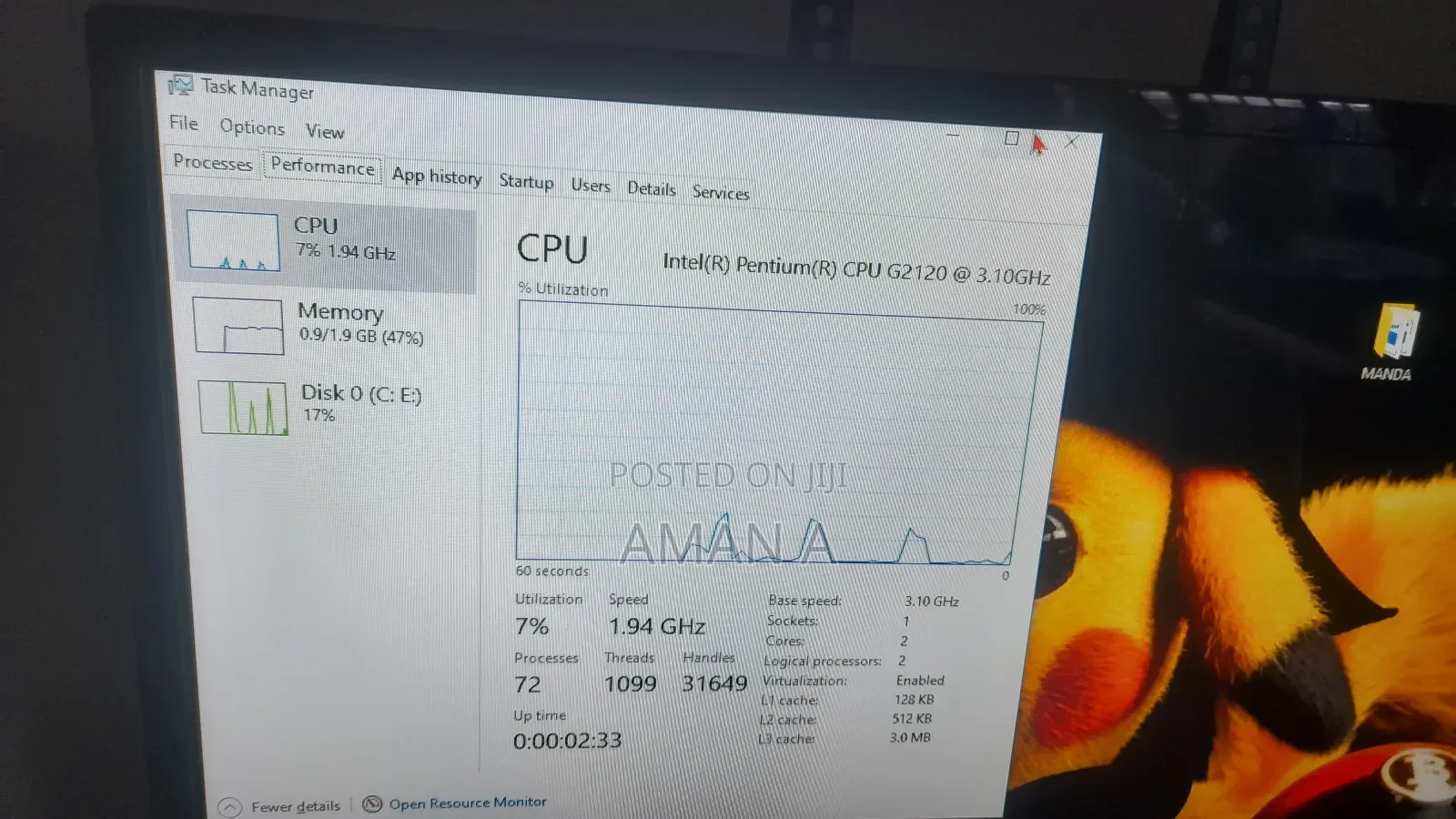 Desktop Computer Dell OptiPlex 3010 2GB Intel Core I3 HDD 500GB