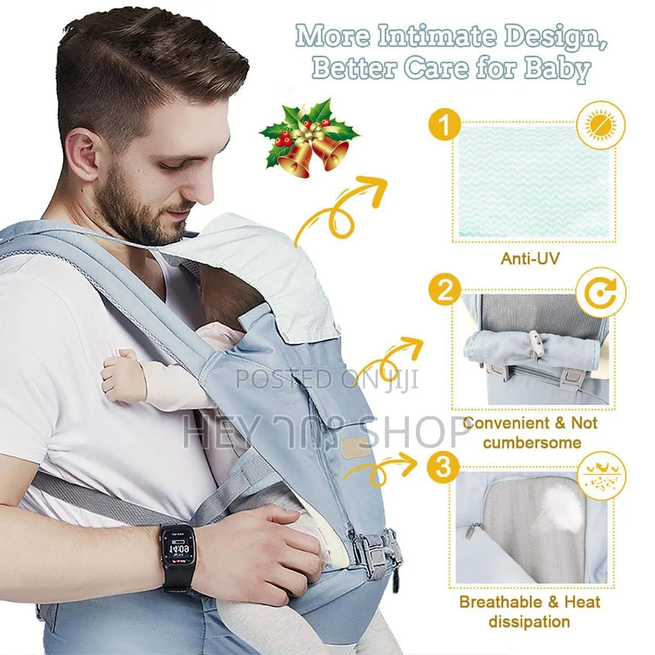 Aiebao New Design Baby Carrier (Angel Hip-Seat) /ባለ መቀመጫ የልጆች ማዘያ