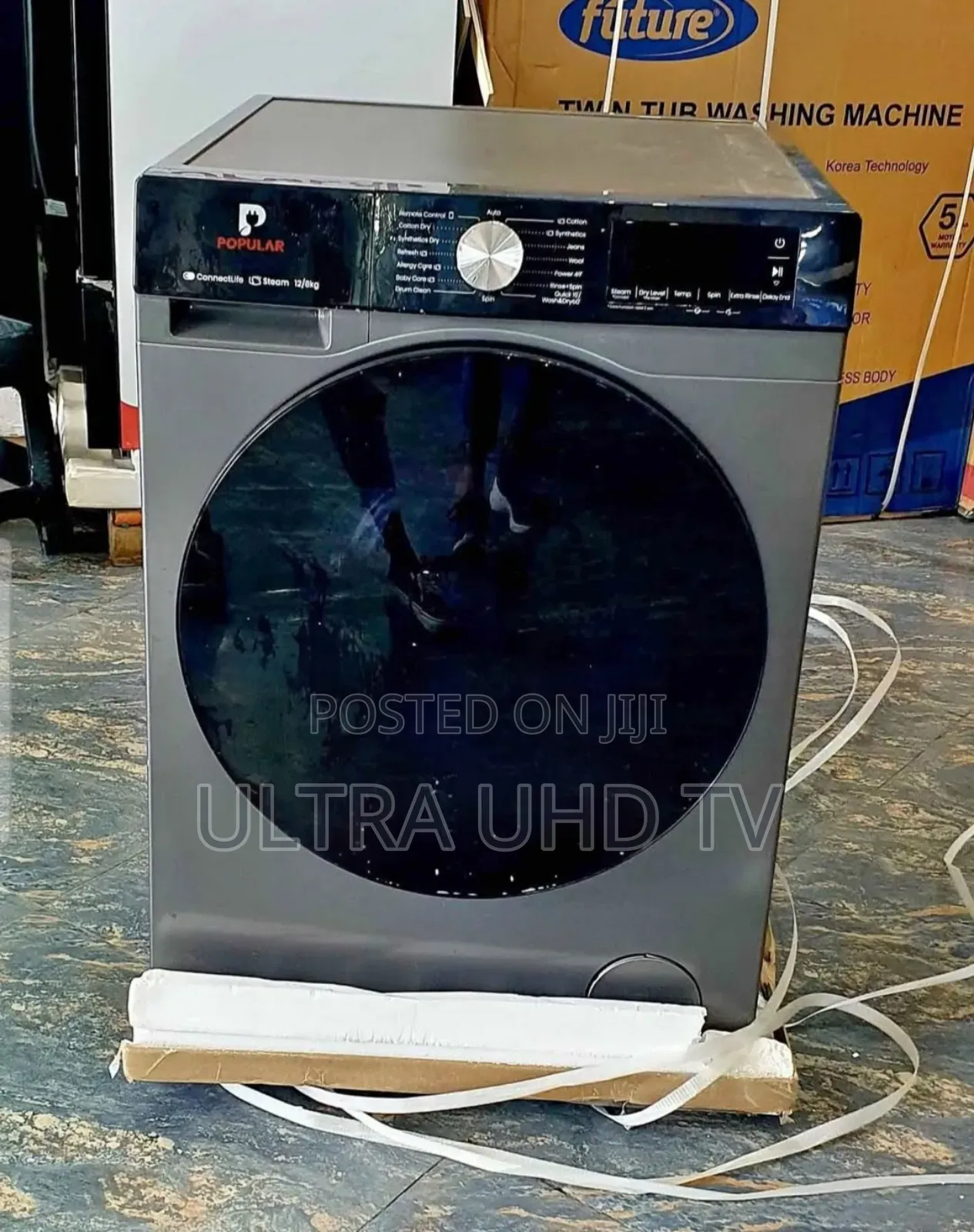 Popular 12/8 Kg Fully Automatic Front-Load Washing Machine.