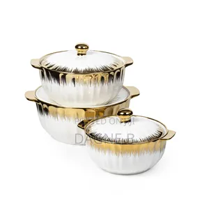 Three Set Ceramic Serving Dishes ባለ 3 ሸክላ ወየጥ ማቅረቢያ