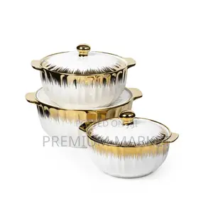 Three Set Ceramic Serving Dishes ባለ 3 ሸክላ ወየጥ ማቅረቢያ