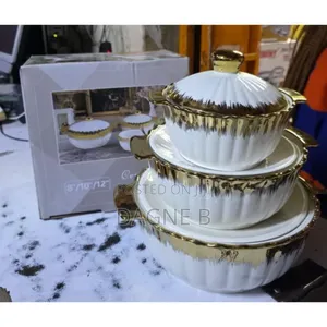 Three Set Ceramic Serving Dishes ባለ 3 ሸክላ ወየጥ ማቅረቢያ