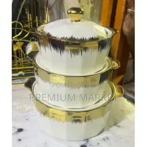 Three Set Ceramic Serving Dishes ባለ 3 ሸክላ ወየጥ ማቅረቢያ