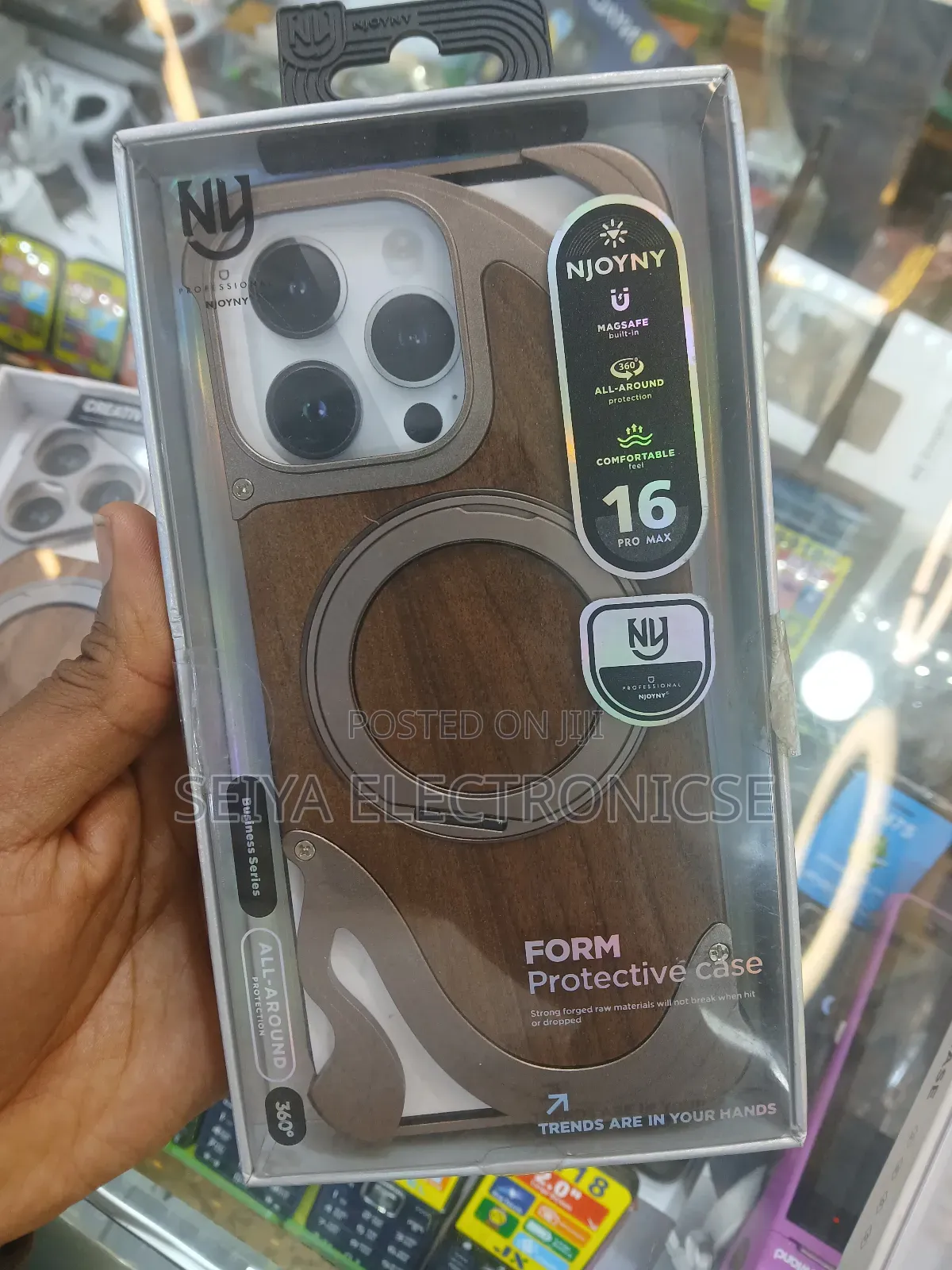 iPhones 16pro Max Metal Frameless Wood Case