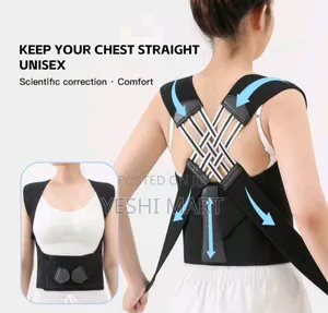Unisex Posture Corrector, Upper And Lower Back Support Brace, Adjustab