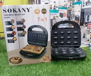 Sokany Sandwich Maker 7-in-1 – One Machine, Multiple Snacks!